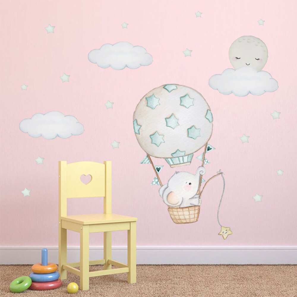 Air Ballon Cartoon Woonkamer Muurstickers Kinderkamer Babykamer Muurstickers Home Decoratie Vinyl Muurstickers