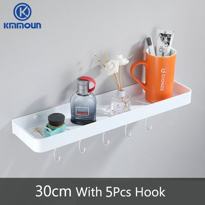 Zwart/Wit Badkamer Plank Shampoo Houder Keuken Opbergrek Badkamer Hardware Ruimte Aluminium Douche Accessoire: MULTI
