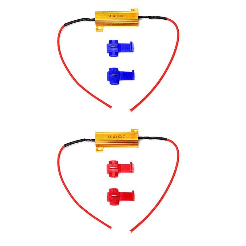 2 uds H7 50W 6Ω coche LED resistencia de carga controlador advertencia decodificador de cancelador luz Error libre 12V toda la serie de resistencia