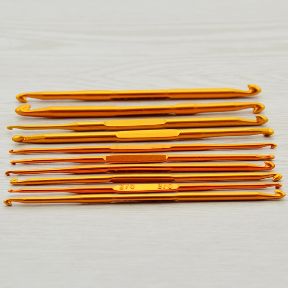 10pcs Aluminum Alloy Craft Handmade Crochet Hook Yarn Double Head Clothing For Beginners DIY Kniting Tools Woven Multipurpose