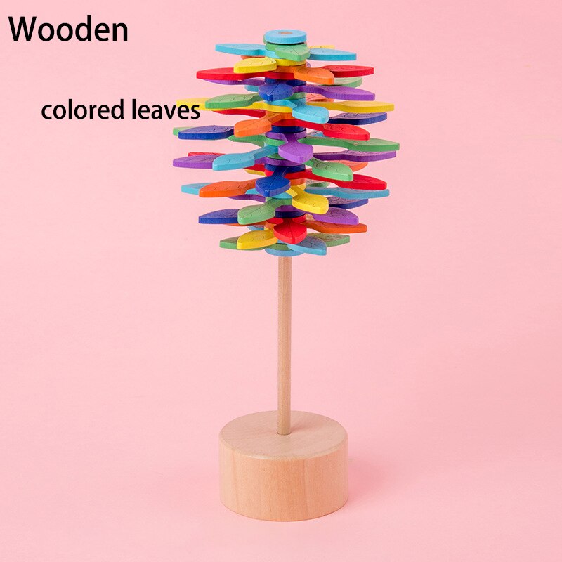 Newest Anti Stress Toy Colorful Spiral Tree Series Home Tree Office Desk Fidget Toys Decoration Decompression Toy: Wooden-04