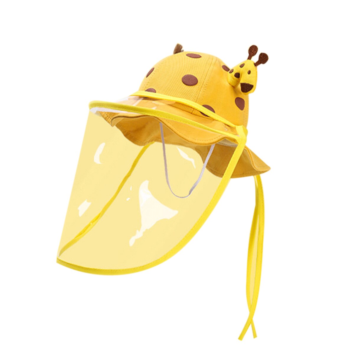 gorro protector de escudo transparente para niños Anti-niebla Saliva a prueba de viento sombrero de sol extraíble: YELLOW