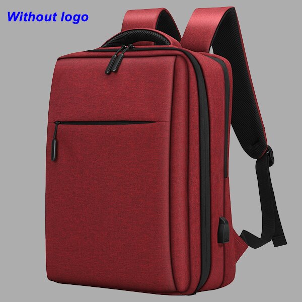 Vrouwen Rugzak 14 15.6 Inch Laptop Tas Mannen Usb Opladen Travel Rugzakken Oxford Rugzak Mannelijke Vintage Schooltas Mochila: RED without logo