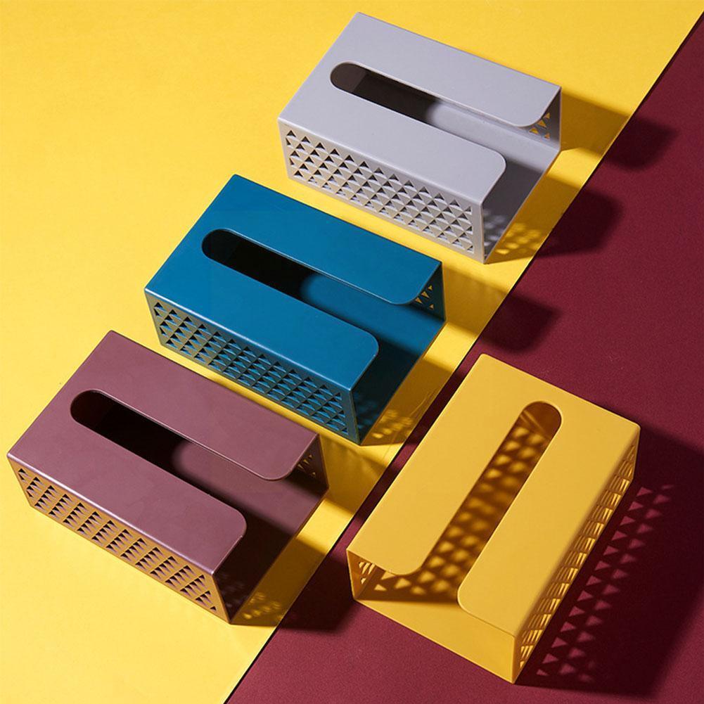 Wall Mounted Self Adhesive Plastic Tissue Box Napkin Home Paper Box Napkin Holder Towel Storage Paper Hollow Organizer