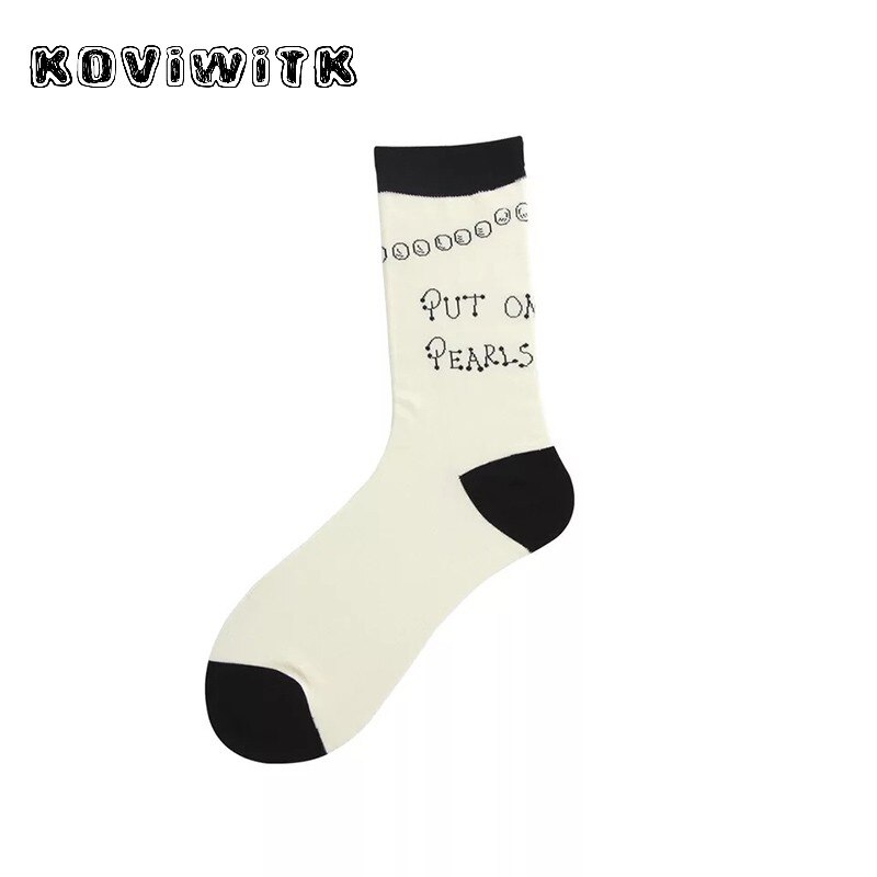 Calcetines de cebra para mujer, calcetín a rayas de algodón sólido grueso ojos a la , calcetín corto informal de dibujos animados, calcetines de arte para mujer para invierno: Necklace