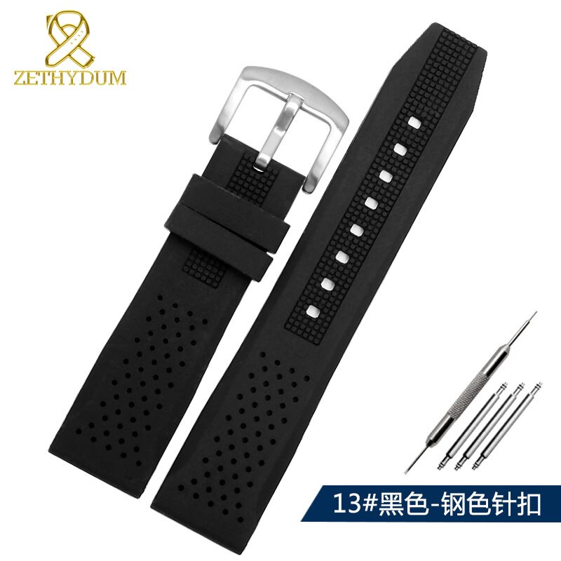 Silicone Rubber watch strap 22mm 24mm 26mm bracelet wristwatches band watchband waterproof breathable wristband