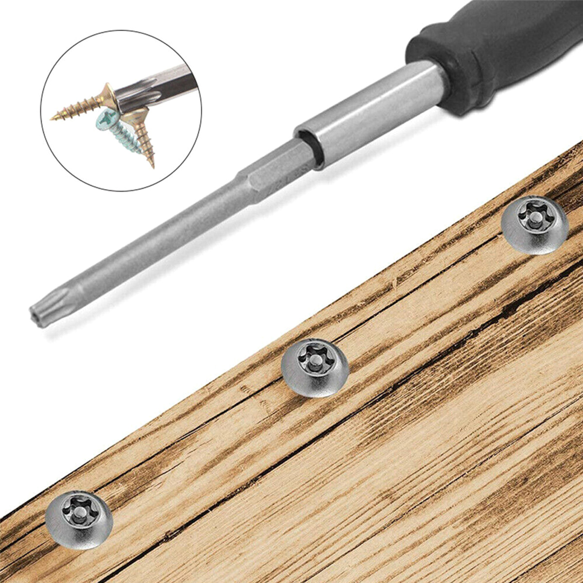 11-delige Torx-schroevendraaierbitset 1/4 inch professionele magnetische ster S2 staal zeskantschacht stoere Torx ster zeskant beveiligingsset