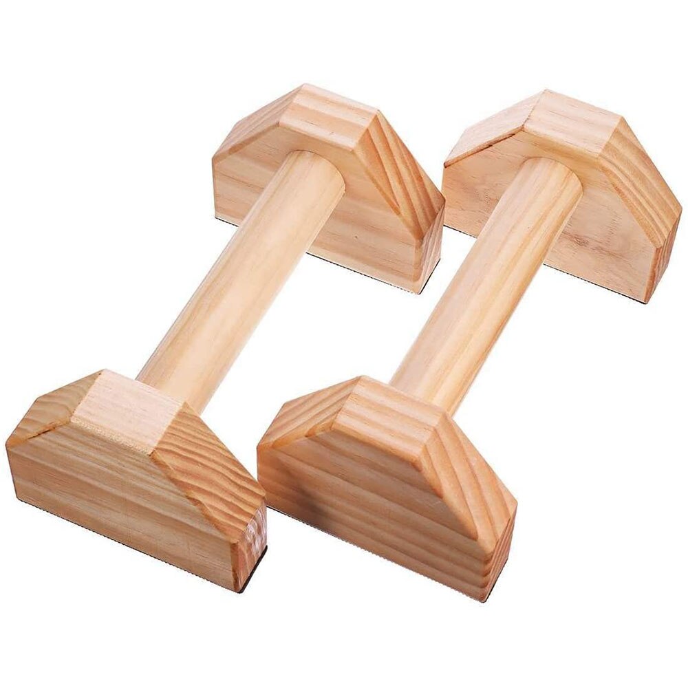 1 par paralleller gymnastik calisthenics håndstand bar træ fitness træningsredskaber træningsudstyr push-ups dobbelt stang stativ