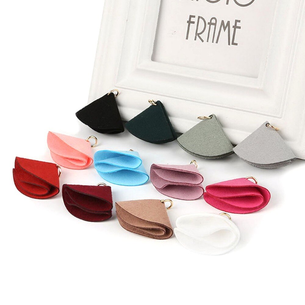 40*30mm veelkleurige mini kwastjes van koreaanse fluwelen clips als decoratie-accessoires voor het maken van sleutelhangers, telefoonhangers en knutselhangers
