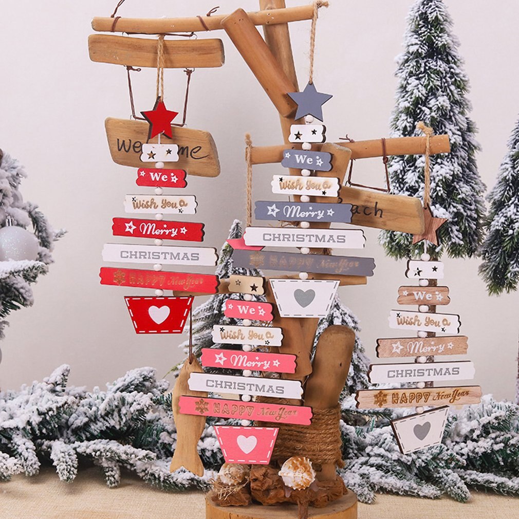 Kerstboom Houten Ornamenten Kerstversiering Kleur Houten Letters Kerstboom Hanger
