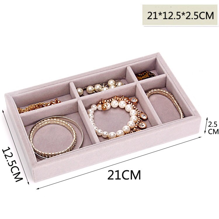 Drawer Jewelry Display Storage Tray Jewellery Organizer Box Earrings Holder Rings Packaging Watch Necklace Stand: M6GridsTray