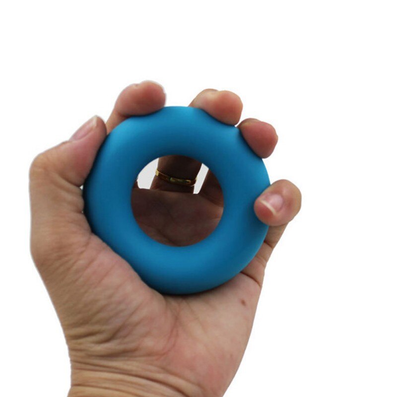 1Pcs Strength Hand Grip Ring Muscle Power Training Rubber Ring Exerciser Gym Expander Gripper Strength Finger Ring: Blue