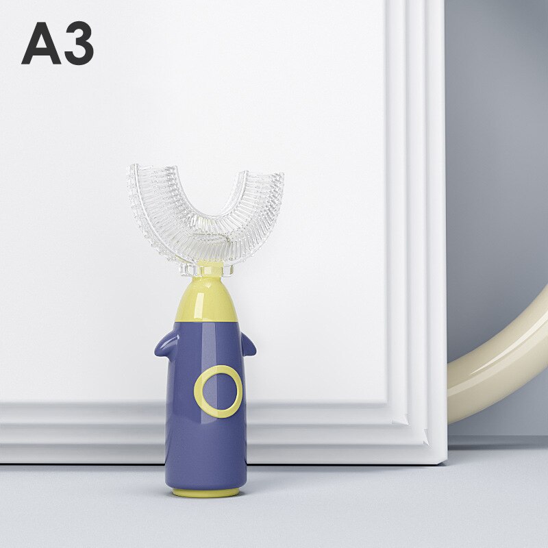 1PC spazzolino da denti per bambini a forma di U 360 ° spazzolino da denti per bambini cura dei denti per la pulizia dei denti spazzolino da denti per bambini spazzola per bambini cura dentale: A3
