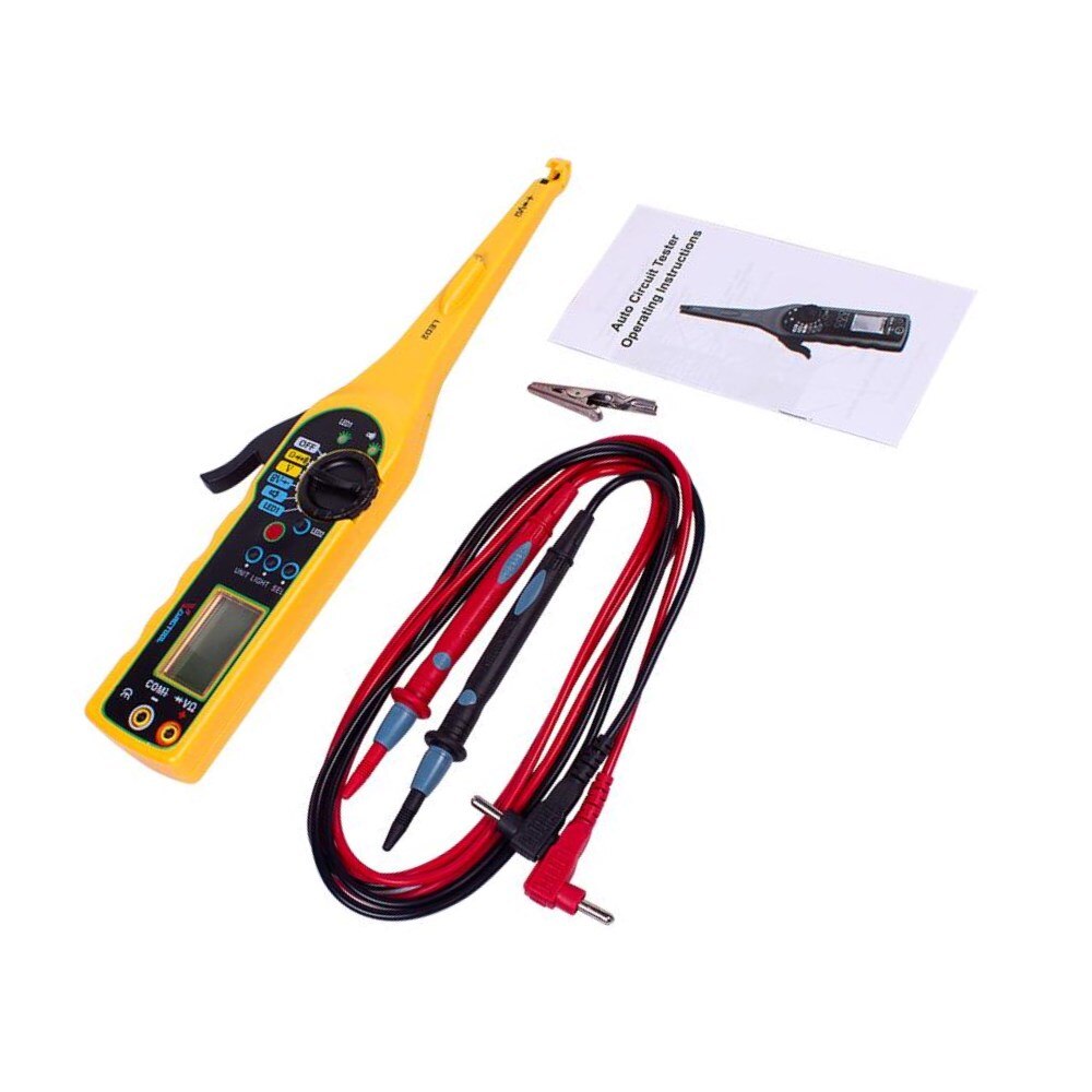 Acheheng Auto car Power Electric Circuit Tester MS8211 0-380V Automotive Multimeter Lamp Car Repair Tool With LCD Screen Display: Yellow