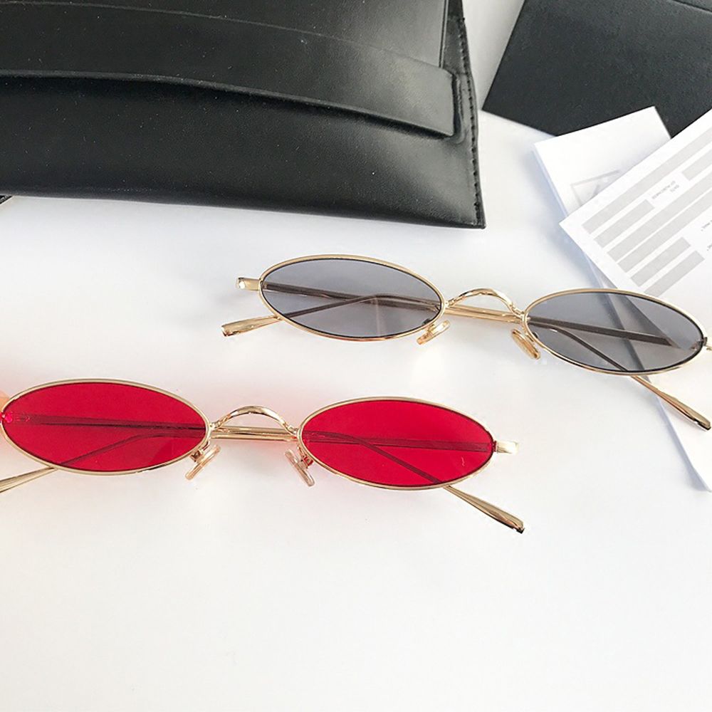 Gafas de sol pequeñas Steampunk Vintage para hombre y mujer, anteojos de sol pequeños con marco de aleación, adorables, Mini gafas ovaladas, protección UV400