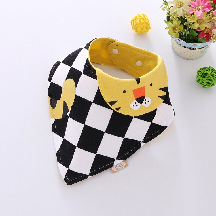 1/3 stuks baby katoenen bandana slabbetjes jongen meisje babador voedingsschort baby boerdoeken cartoon speeksel handdoek winter sjaal babyspullen: Leeuw