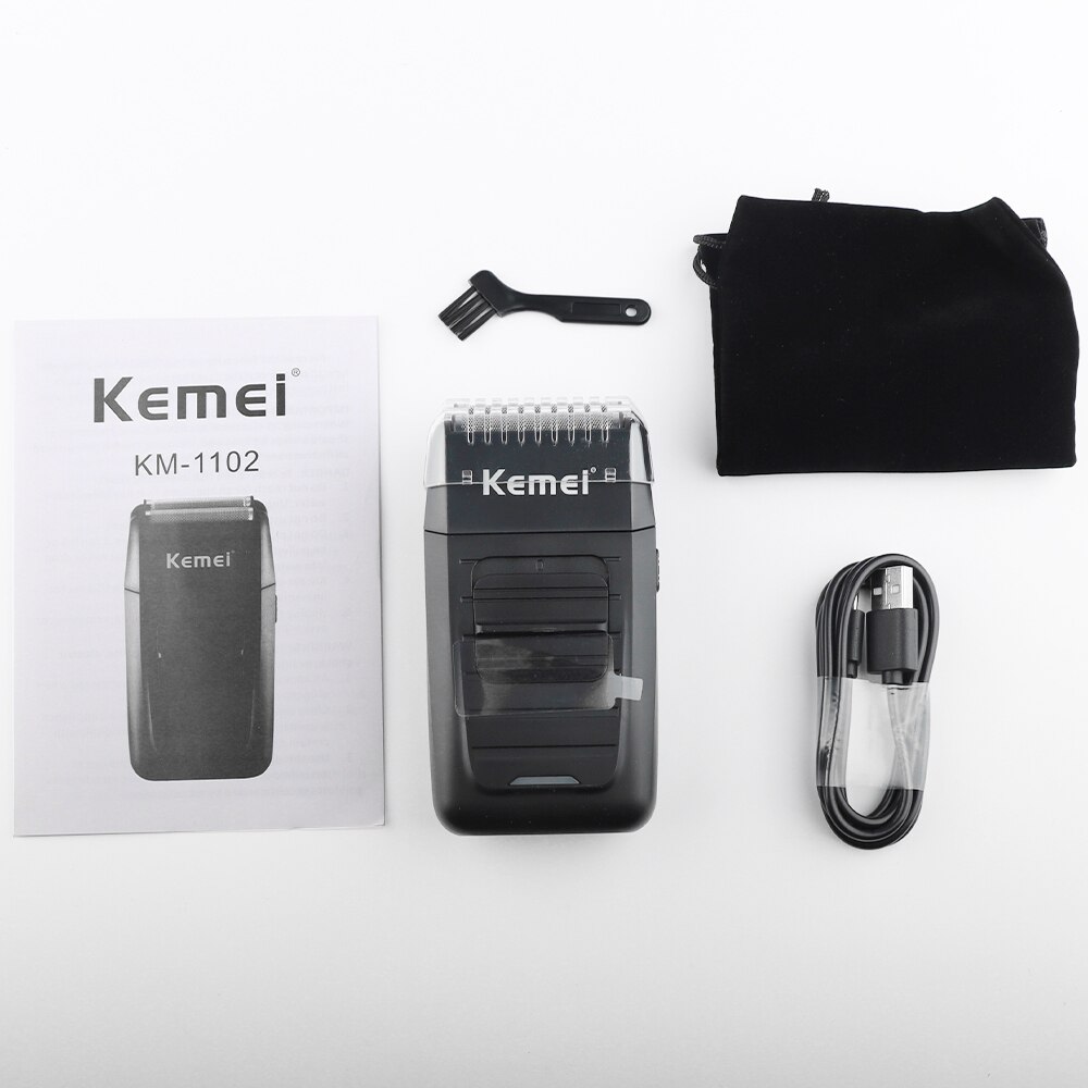 Kemei Electric Shaver Reciprocating Double-Net Razor Bald Machine Sideburn Razor For Men Face Care Multifunction Strong Trimmer