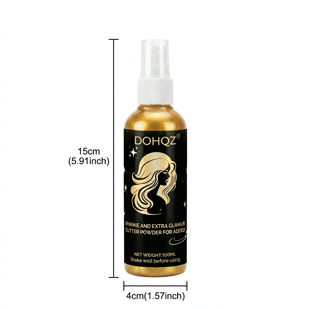Gold Body Glitter Spray Waterproof Shimmer Sparkle Face Hair Clothes Diamond Highlighter Festival Party Rave Stage Makeup 100ML: Default Title
