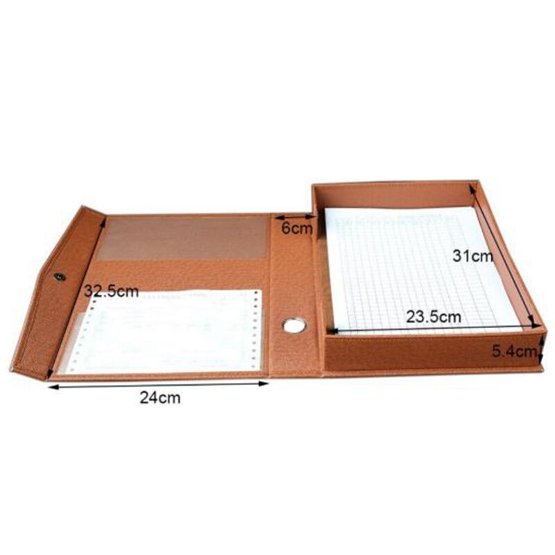 A4 Pu Leather File Folder Document Paper Box Organizer Document Organizer Desktop Organizer