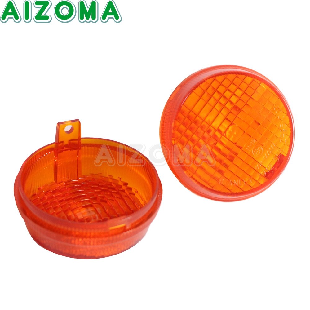 Lentes de luz delantera y trasera para coche, intermitentes de color ámbar con humo claro, lente redonda de 1300 pulgadas para Honda VTX Aero 1600, Kawasaki Vulcan 2,75, VN1600: 2pcs orange