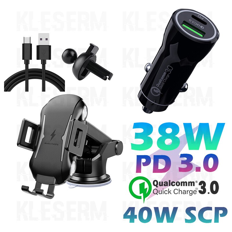 15W Qi Wireless Car Charger Holder for Samsung Galaxy S20 S21 Ultra S10 S9 Plus Car Induction Charger Mount for iPhone 12 11 SE: 10W / 6