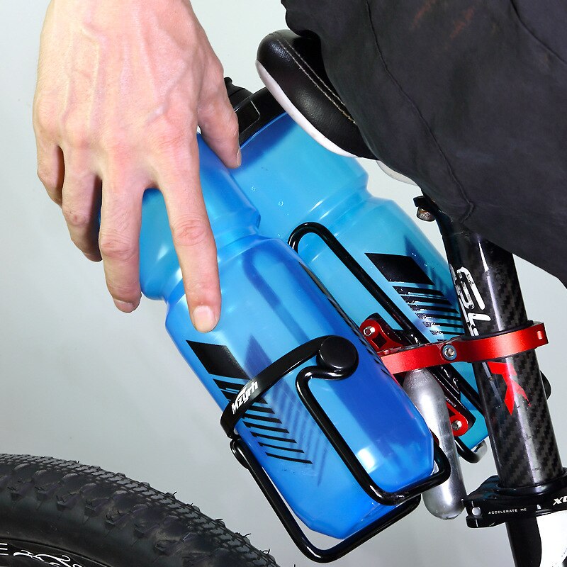 Soporte de sujeción de portabotellas doble para bicicleta MZYRH, ajustable, Compatible con tija de sillín de bicicleta, soporte de botella de agua trasera, jaula R
