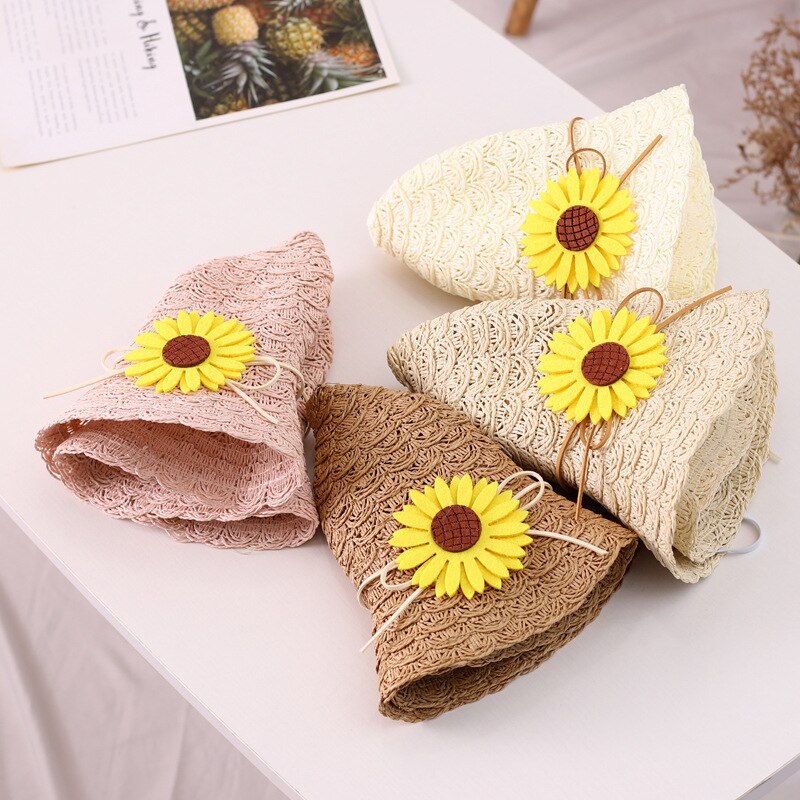 2 sztuk dziecko słonecznik kapelusz na lato słomkowy kapelusz z torebka dla dzieci chłopiec dziewczyny osłona przeciwsłoneczna ochrona przed promieniowaniem UV Panama kapelusz gorras