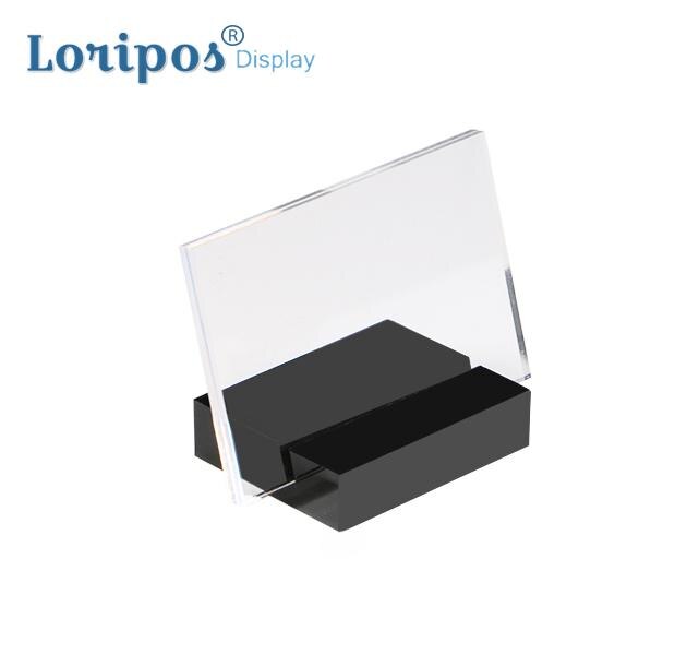 75*55mm Desk Photo Stand Holder Paper Name Card Display Acrylic Label Holder Small Price Tag Display Desk Sign Holder Picture