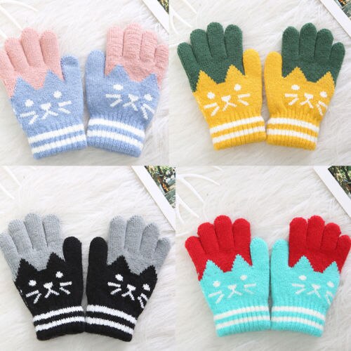 Neue Art freundlicher Winter Warme Dicke Handschuhe Baby Mädchen Jungen Kleinkind Magie Fäustlinge Nachahmung Kaschmir Niedlich Baby Handschuhe 4-8Y