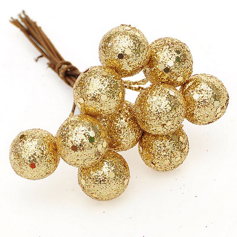 10 st / parti röd sliver guld julgran hängande kulor frukt boll hängande bollar fest jul dekoration leveranser