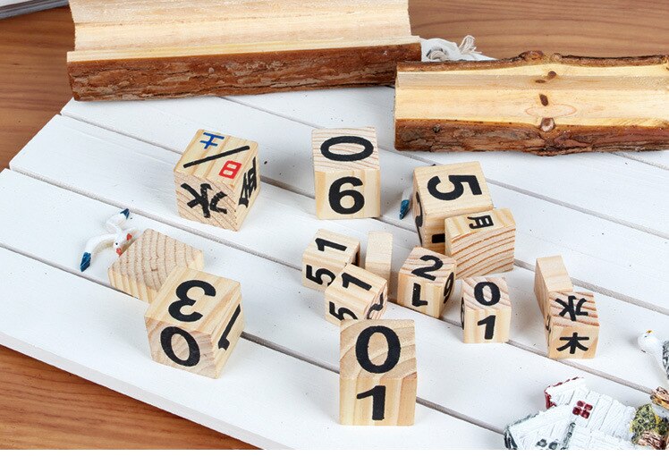decoratieve bureau kalender, vintage hout universele kalender, eeuwigdurende kalender, DIY houten kantoor kalender