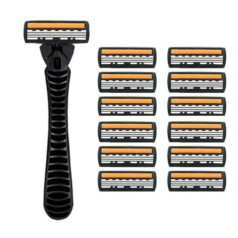 Shaver Brand Men Razor Shaving two Layer Shaver Reusable Razor Imported Blade Multi Tool Head Change: Gold