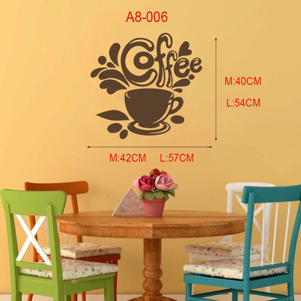 Coffee, drink, cappuccino, drink, grains, cafe,Food, Wall Decal Window Sticker Handmade A8-003: A8-006 / 42