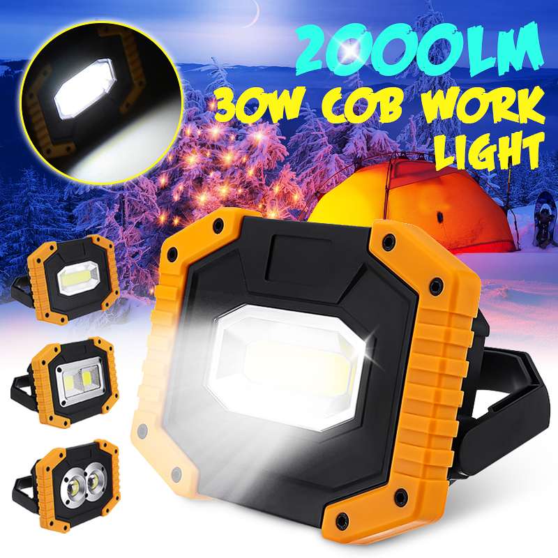 30W COB GELEID Oplaadbare Werk Licht Emergency Lamp Hand Fakkel Camping Tent Lantaarn USB Opladen Draagbare Power Bank Zoeklicht