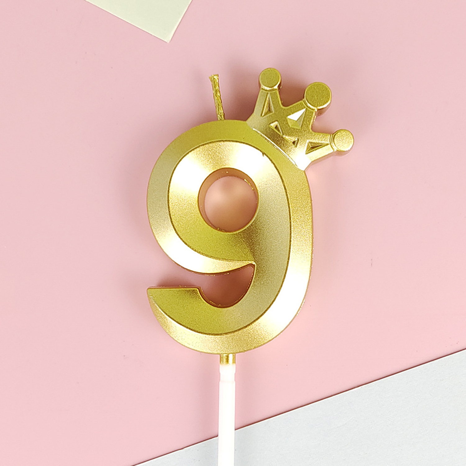 0-9 høy kakedekorasjoner romantisk gullkronelys talltopper til bursdagskakedekorasjon dronning babyshower: Atrovirens