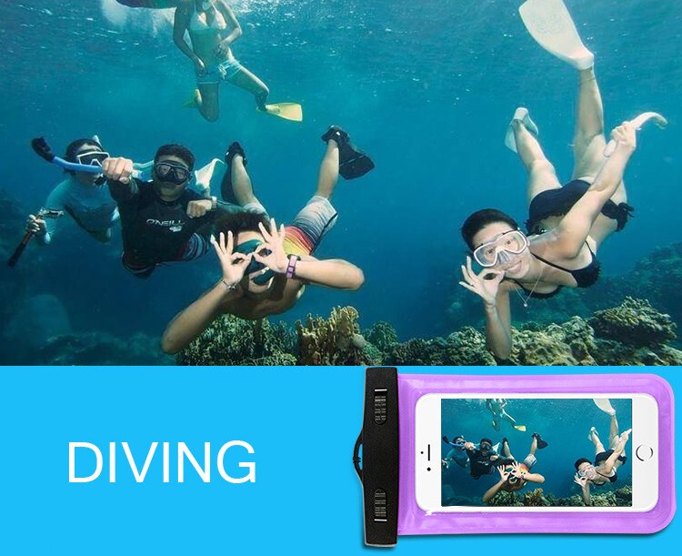 Universal Swimming Bags Cell Phone Transparent Cover PVC Waterproof Underwater Bag For iPhone XS 7 8 all models Mobile Phone