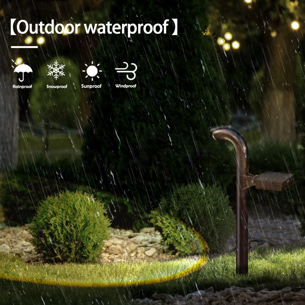 Solar Garden Pathway Lights Outdoor Waterproof Stake Lights for Lawn Driveway Walkway Decoration Bend Solar Lighting