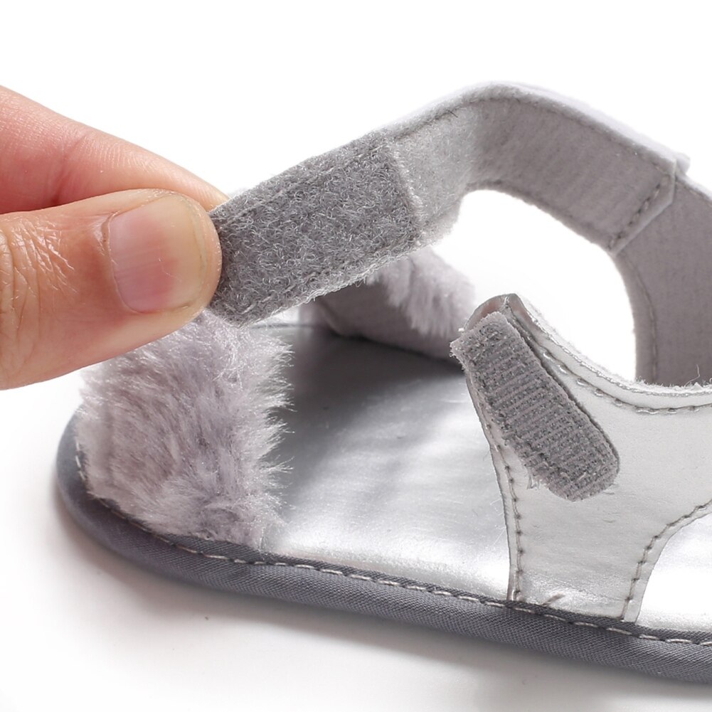 Newborn Baby Girl Sandals Baby Girls Shoes Faux Fur Skinny Baby Shoes Child Summer Baby Girl Sandals 0-18M