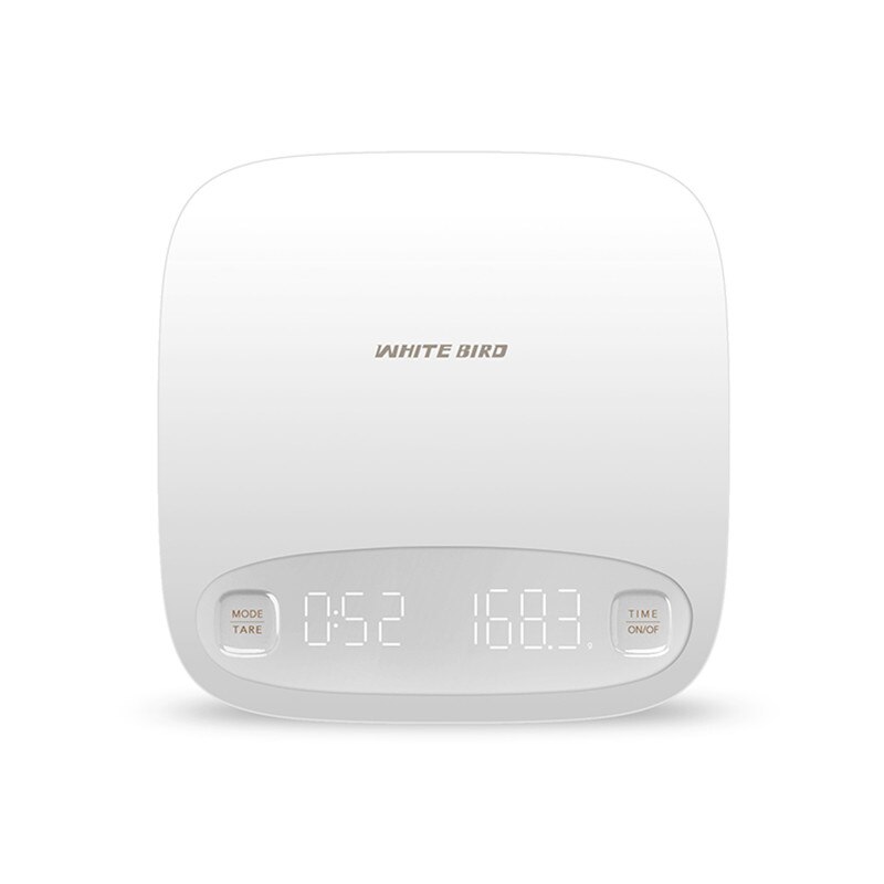 2KG/0.1g Coffee Scale with Timer Smart Drip Coffee Scale Precision Coffee Pot Scale Household Portable Digital Kitchen Scales: White