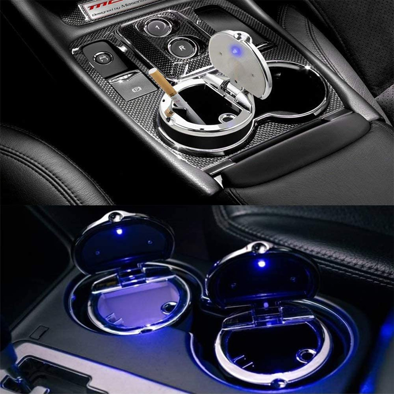 Auto Asbak Auto Garbag Kan Met Led Licht Met Cover Creatieve Persoonlijkheid Bedekt Auto In De Auto Multifunctionele Auto Supplie