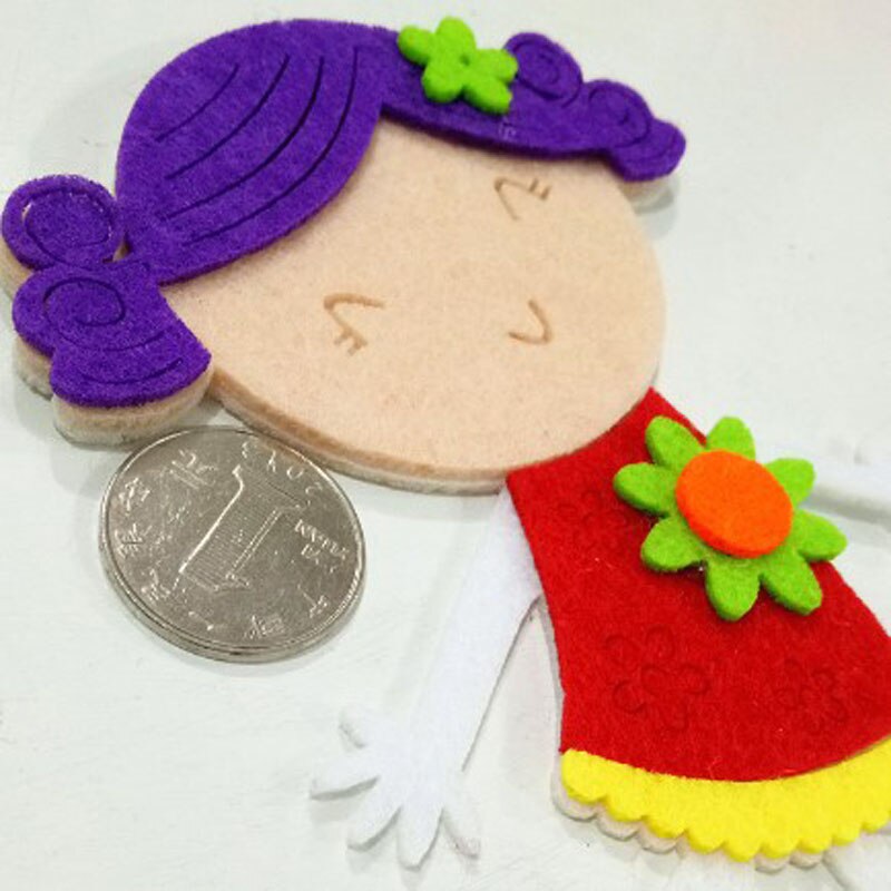 Vestido Rojo para niña, fieltro no tejido hecho a mano, para proyectos DIY, decoración del hogar, guardería, 2 uds.