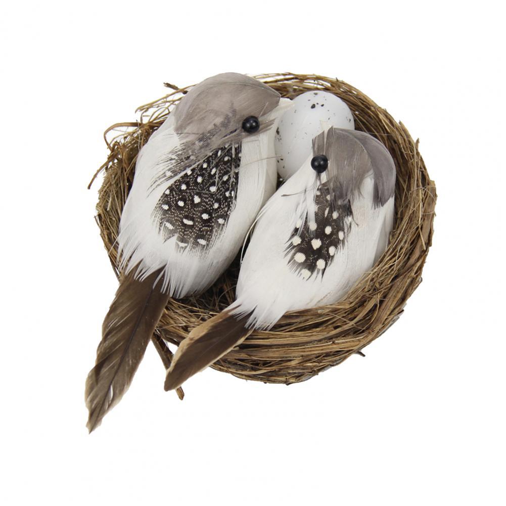 Vogel Ornament Levensechte Langdurige Vogels Nest Miniatuur Vogels Woondecoratie Tafelblad Ornamenten Voor Party Garden