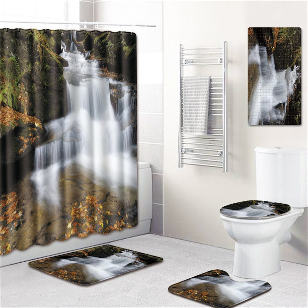 Vloermat badmat toiletmat voetmat badmat waterdicht douchegordijn badmat vijfdelig tapijt: W180716-d006 / 180 5018080cm