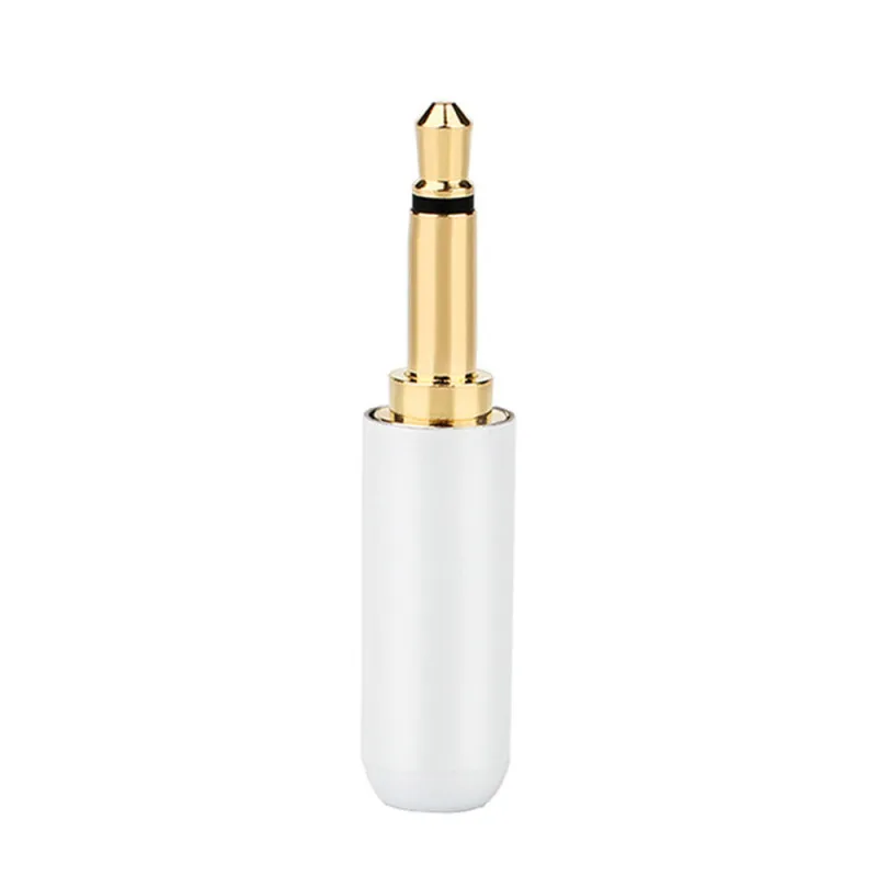 Jack 3.5mm hodetelefonplugg mono hann gullbelegg lydadapter 3.5 hifi høyttaler øretelefon aux loddetrådkontakt