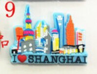 Mjuk rabber kylskåpsmagneter shanghai stad naturskön rundtur souvenirer kylskåp magneter kinesisk stil kylskåpsmagnet souvenir: 9