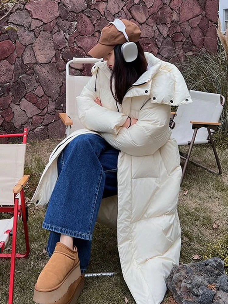Wärmer Winter rosa Kapuze lange Parka Chaqueta dicke Wind dichte Parca Mantel lässig Schnee tragen Baumwolle gepolsterte Frauen Jaqueta