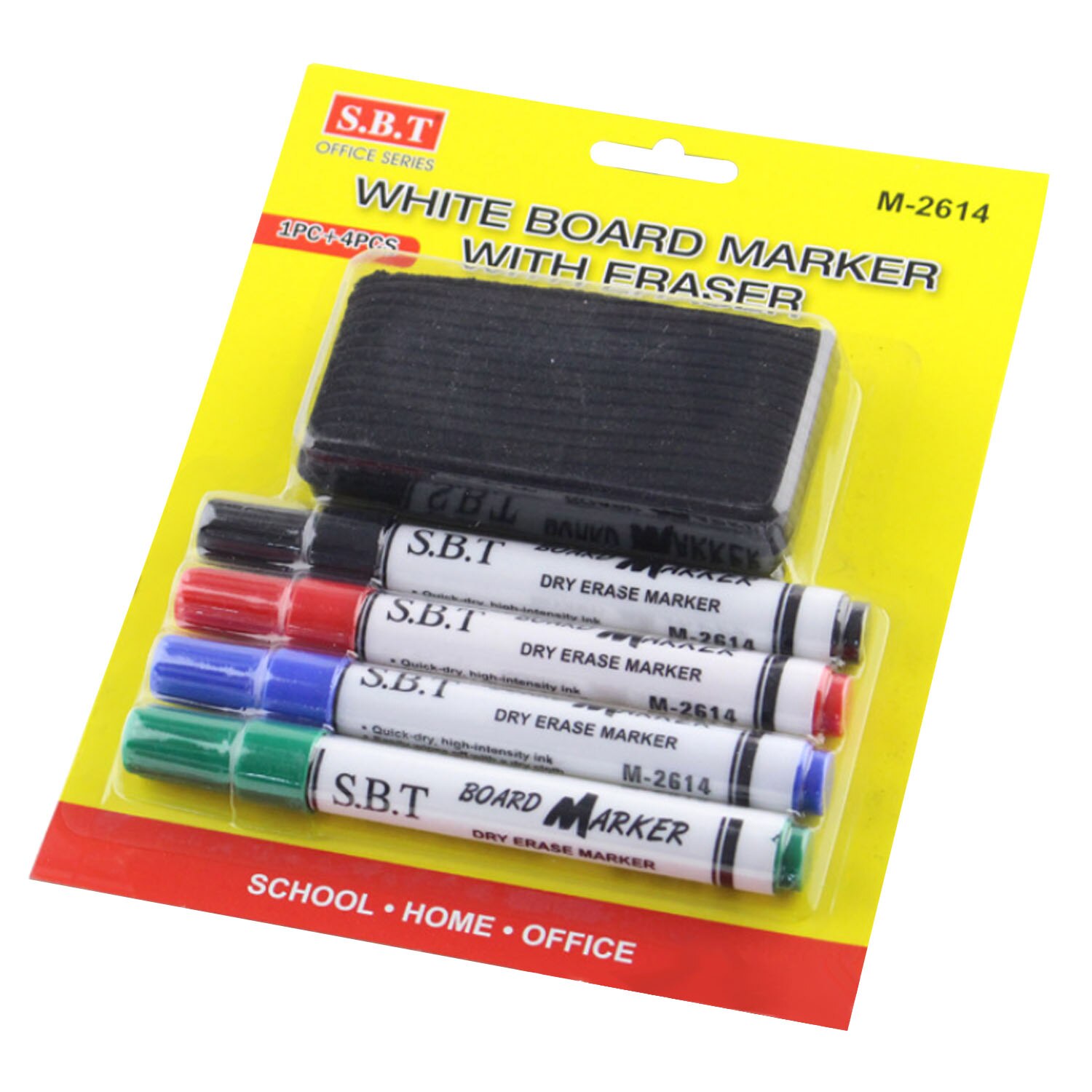 4PCS White Board Marker Pens and 1PC Eraser Whiteboard Low Odor Dry Erase Fine Point Pen for School Classroom Office Home