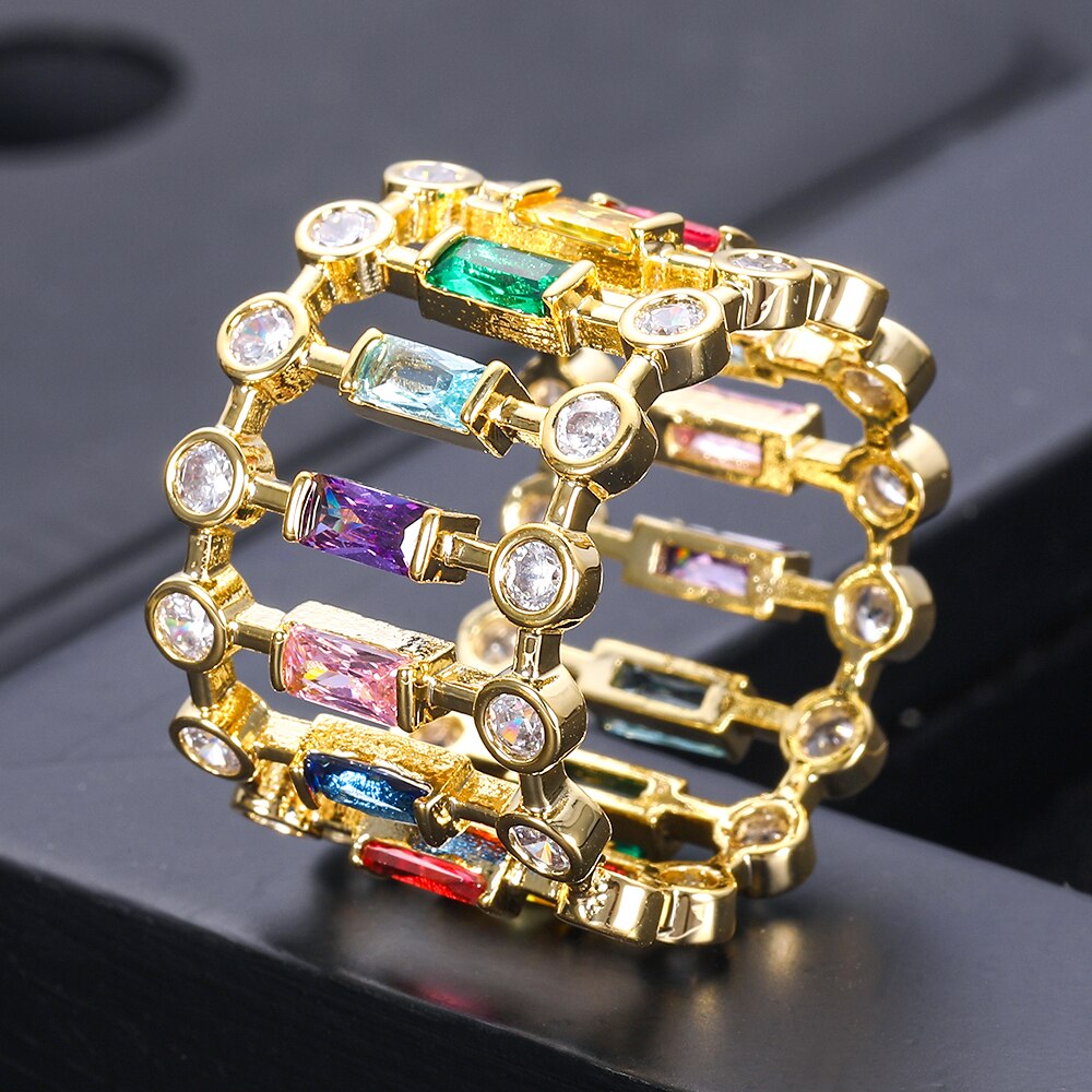 Janekelly charm 3 kleuren bruids trouwringen sterling met bedel glanzend helder oostenrijks kristal dubai sieraden top
