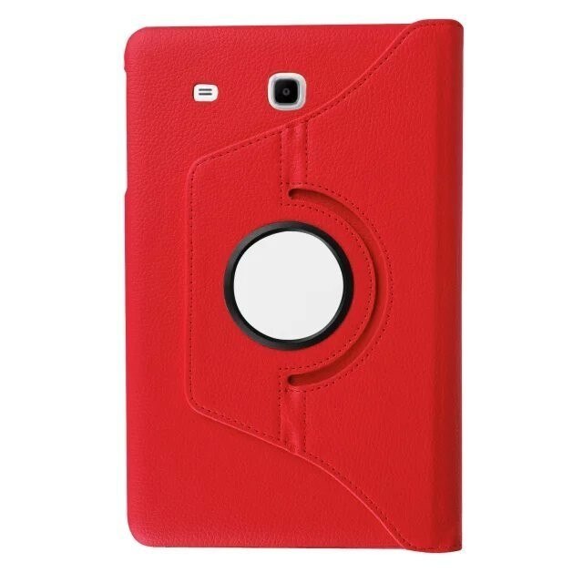 360 Rotating Case Stand Cover For Samsung Galaxy Tab E 9.6" SM-T560 T561 PU Leather Stand Smart Tablet Tablette Stands Fundas: red