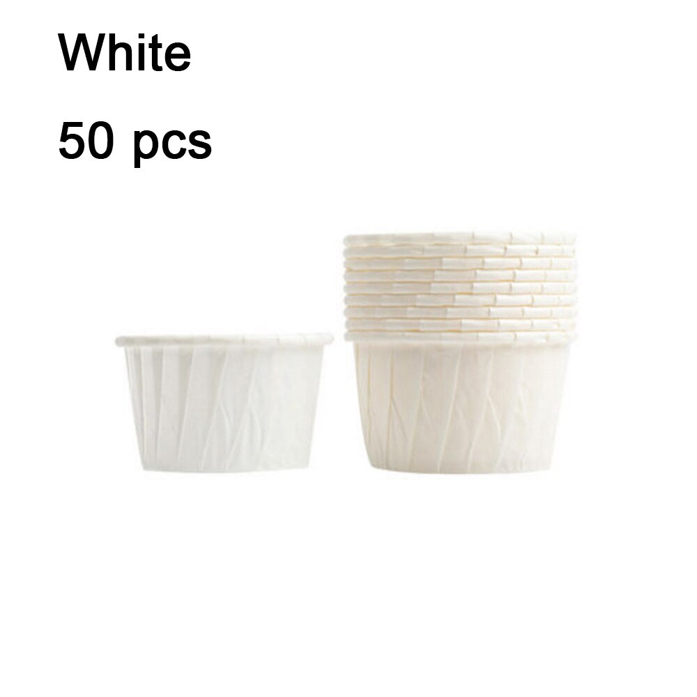 50/100Pcs Muffins Cup Papier Cupcake Wrappers Bakselkoppen Gevallen Muffin Dozen Cake Cup Diy Cake Gereedschappen Keuken bakken Levert: 50Pcs white